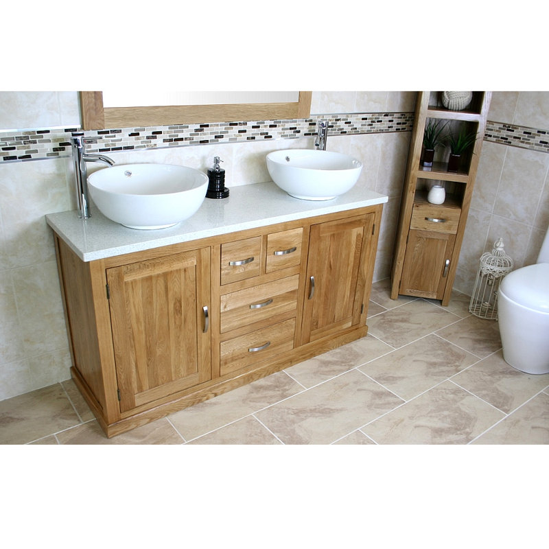 Aracely 1430mm Bathroom Vanity with Vessel Ceramic Basin, White