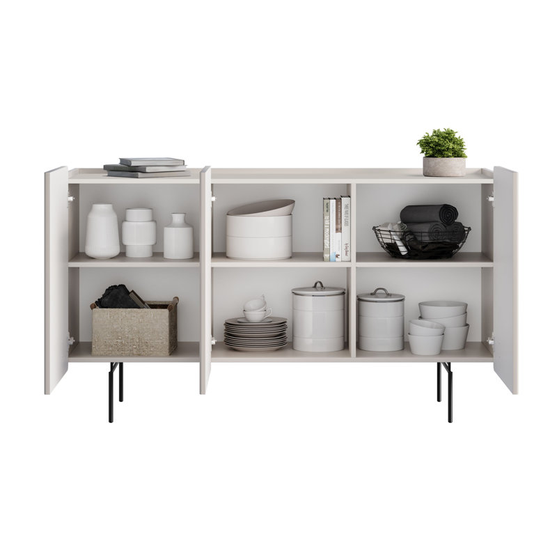 Overkamp 150cm Sideboard, Cashmere/Black 