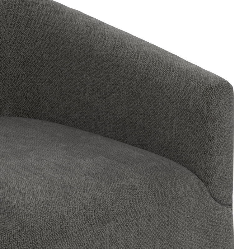 Fauteuil demi-tonneau pivotant Bevis, Tweed gris anthracite