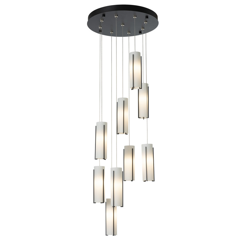 Exos 9 - Light Cylinder Pendant, Vintage Platinum, White, 13" - 80"