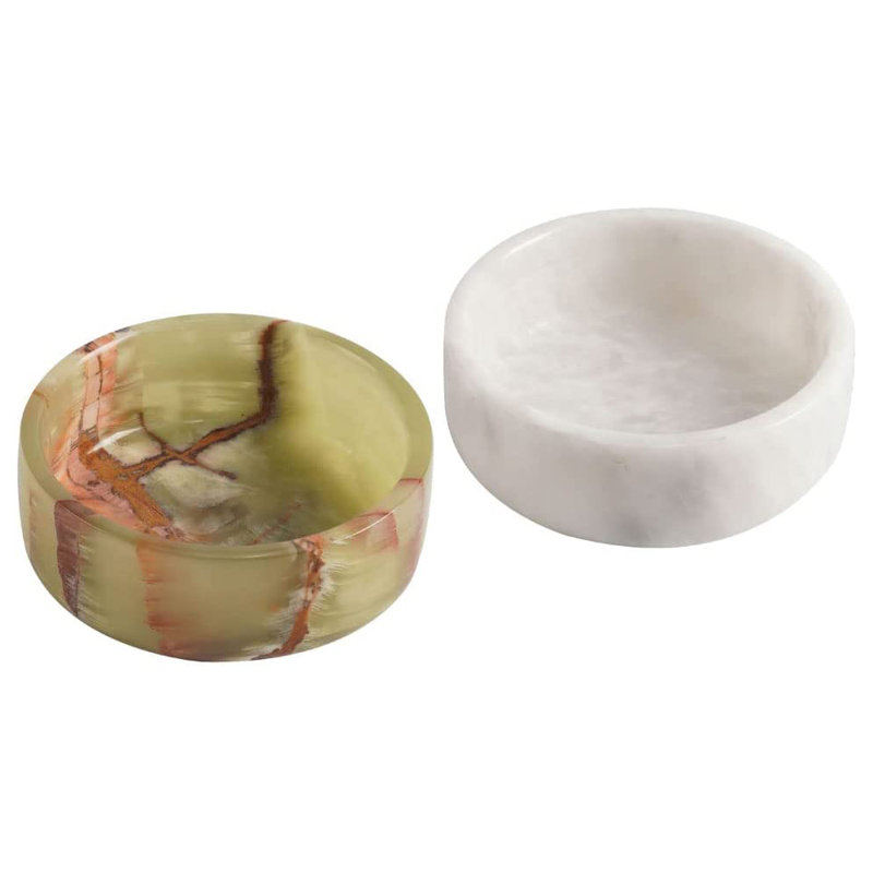 Desserte en marbre Ebern Designs Dangela, Vert/blanc