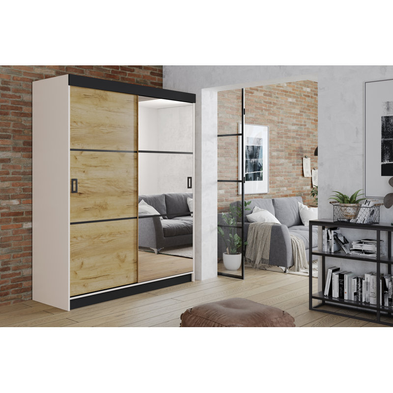 Malgosia 2 Door Wardrobe, White/Natural