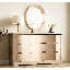 Commode cannelée à 6 tiroirs, commodes modernes pour chambre à coucher avec plateau en bois, commode en bois robuste et meuble télé, rangement pour le salon, vestibule