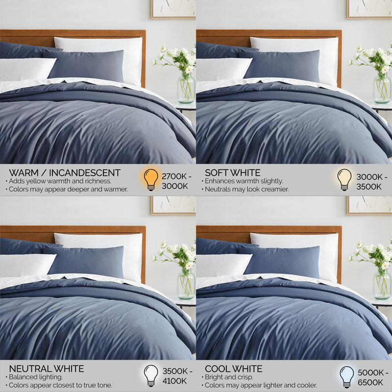 Vilano Springs ® Oversized Duvet Cover Set Microfiber with corner ties and zipper closure, Dark Blue