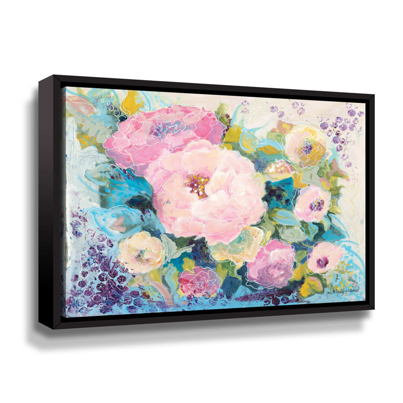 «Fresh Florals» par Jennifer Jholden - impression sur toile, H 14 po x l 18 po x P 2 po, Toile encadrée noire