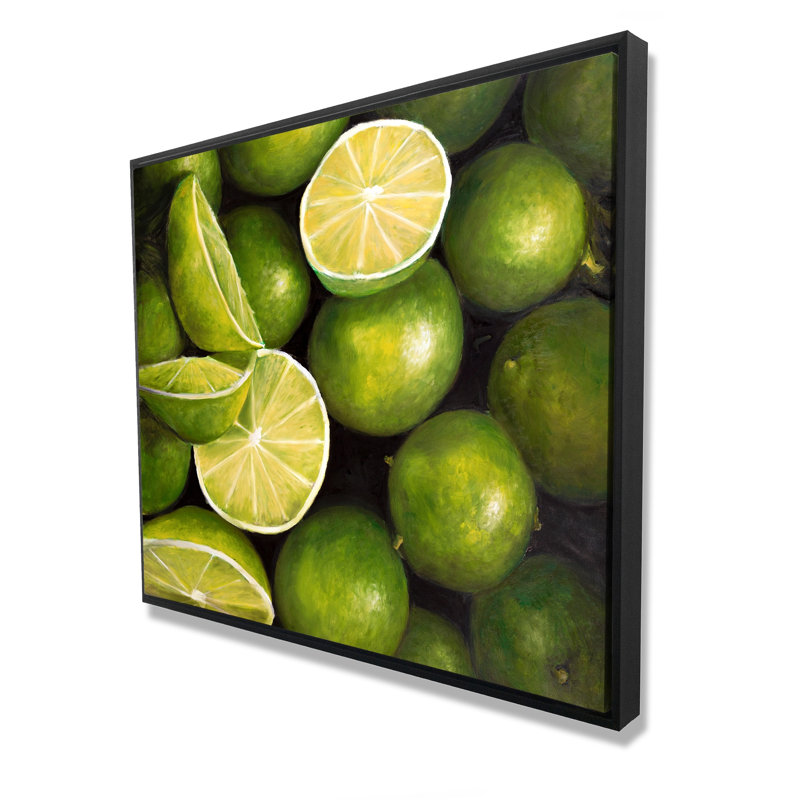 Panier de limes - Toile gastronomique pour décoration intérieure, H 61,25 po x l 49,25 po