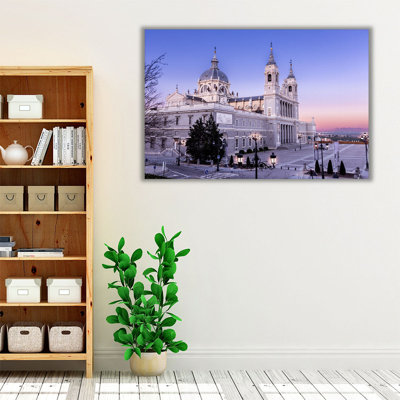 Almudena Cathedral in Madrid Spain During Sunrise - Canvas Print Wall Art