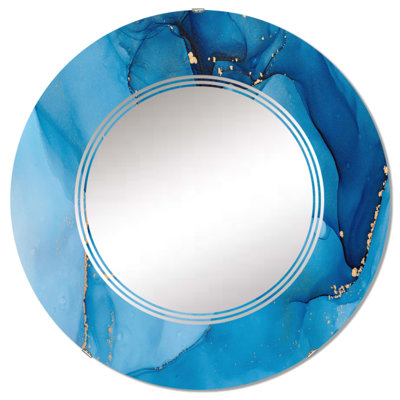 Miroir mural moderne de luxe abstrait bleu