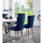 2 pièces de fauteuils à oreilles en flanelle bleue - Bouton avec pieds et détails attrayants pour des ornements captivants dans la salle à manger-132995261