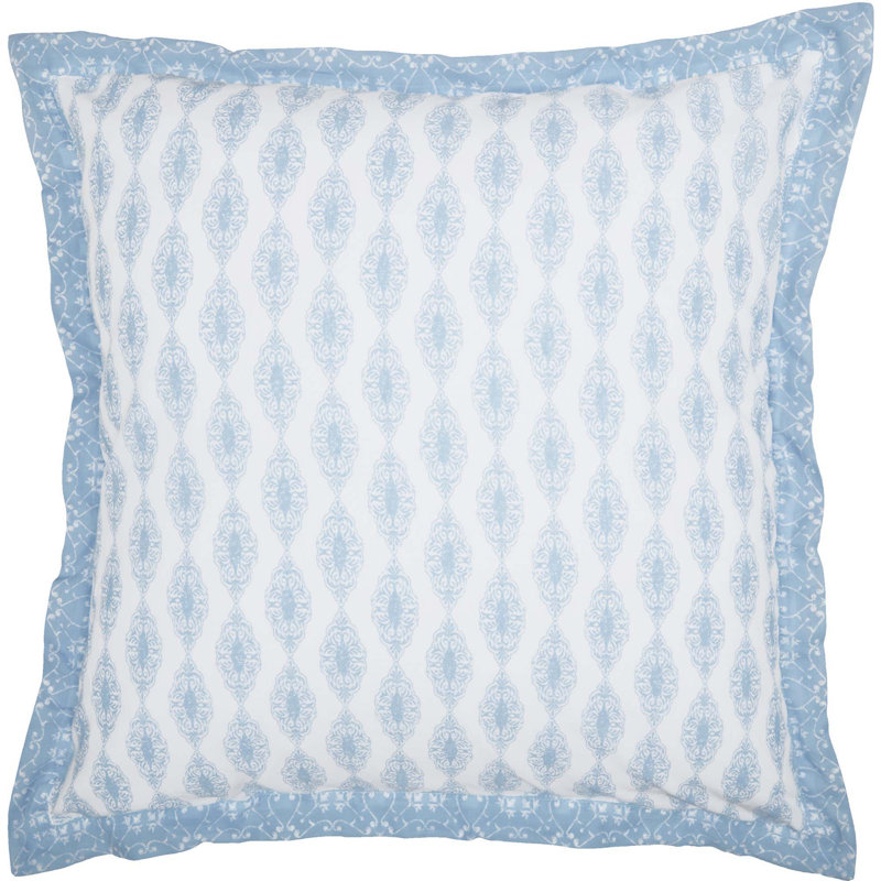 Gold and White Cotton Euro Sham with Paisley Pattern