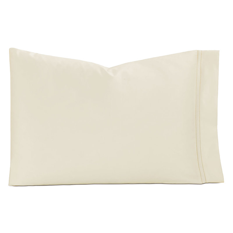 Lusso Egyptian Cotton Sateen Solid Colour Pillowcase, King, Ivory