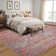 Braided Print Machine Washable Rug with Rubber Backing for Living Room Non-Slip Dining Room Rug Easy-Cleaning Floor Carpet for Bedroom
