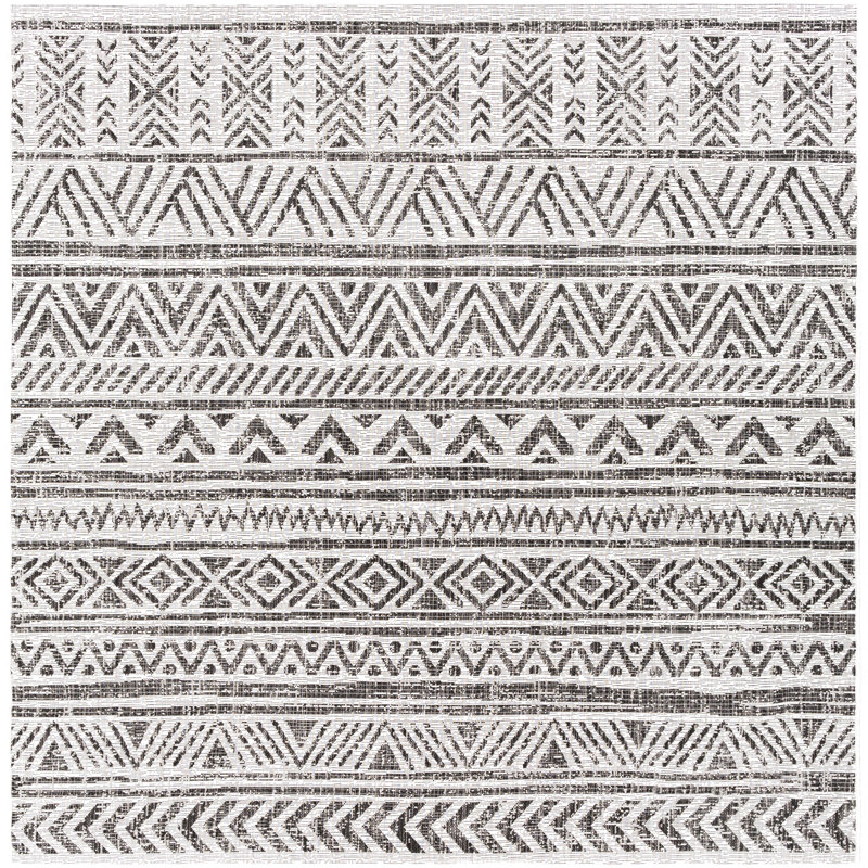 Landyon Machine Woven Stain Resistant Indoor / Outdoor Area Rug, Square 7'10"