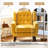 Jaqueze Upholstered Yellow Linen Blend Tufted Wide Back Armchair with Solid Wood Legs-1410205029