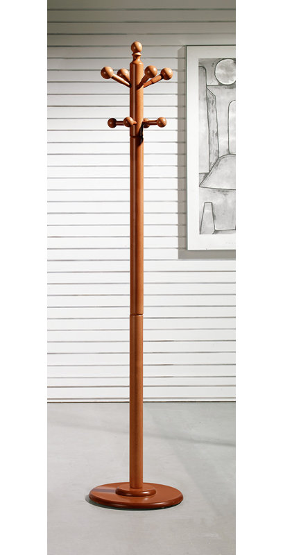 Waimes Freestanding 8 - Hook Coat Rack, Cherry