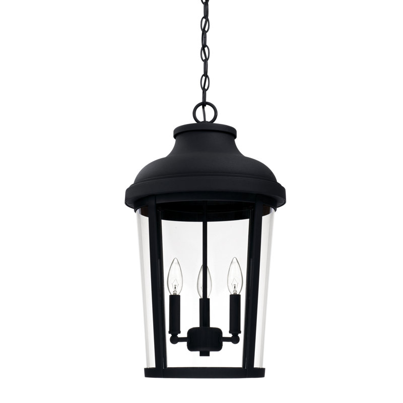 Dunbar 3 - Light Outdoor Hanging Lantern, Black