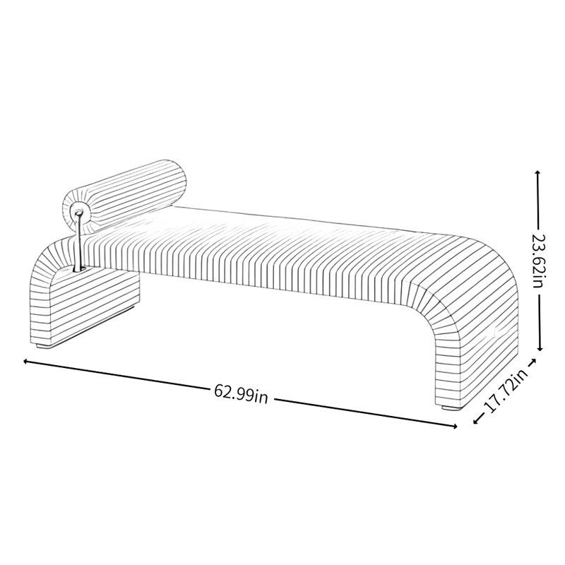 Banc de luxe italien à lumière simple, Blanc cassé / blanc