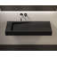 Lavabo de salle de bain mural en résine noir mat 47,2 po x 19,6 po Badeloft WT-05-A-MBLK