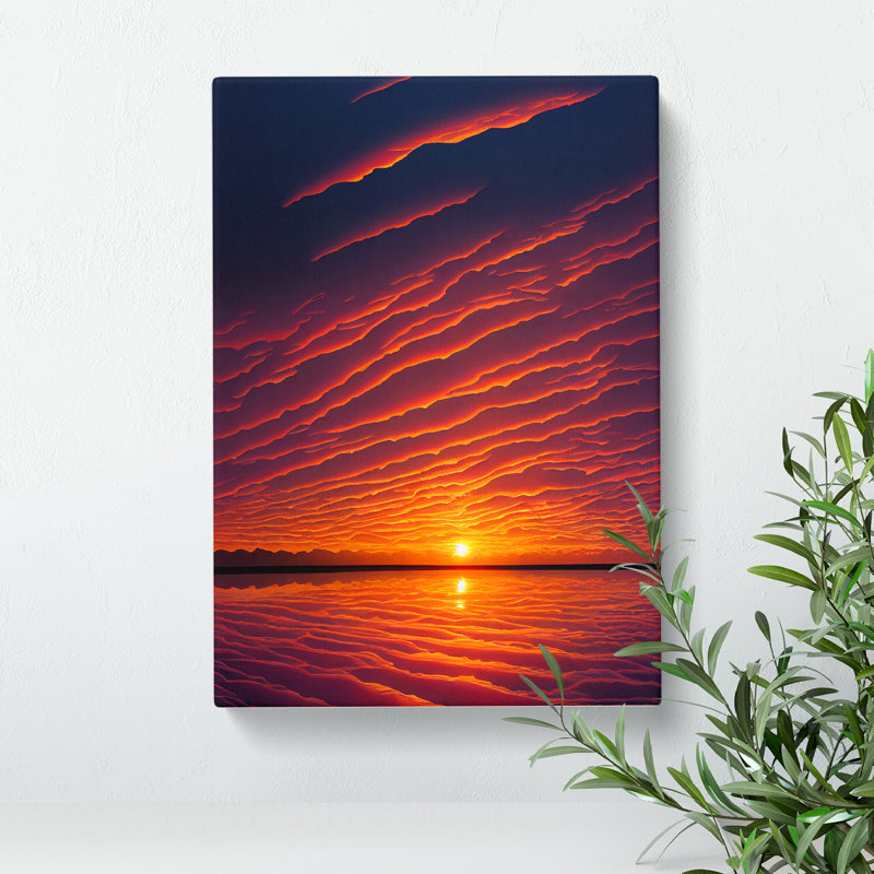 A Luscious Ocean Sunset - Wrapped Canvas, 76cm H x 50cm W x 3cm D