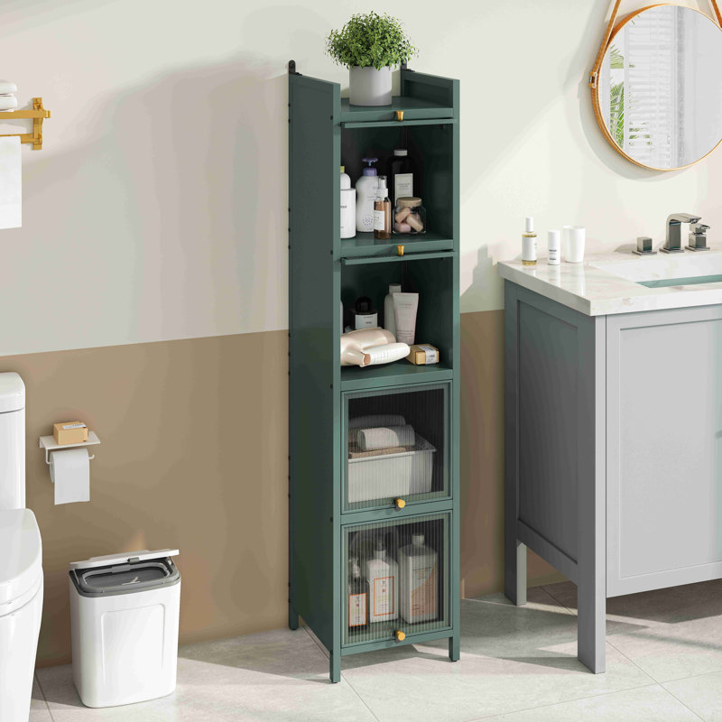 Armoire de porte moderne en verre à quatre niveaux avec rangement à cinq niveaux, pour le hall d'entrée, la salle de bain et la salle à manger