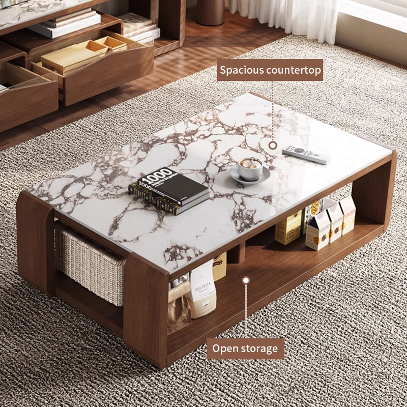 Table basse en marbre clair