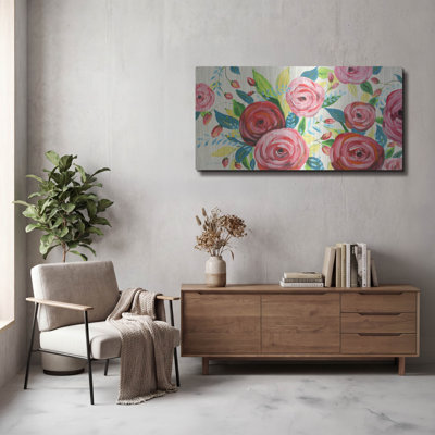  'Elegant Rose Garden' by Jean Plout Metal Wall Art, 48" x 24"