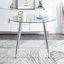 Table de salle à manger Chawki avec plateau en verre et pieds en métal-111861566-107235699