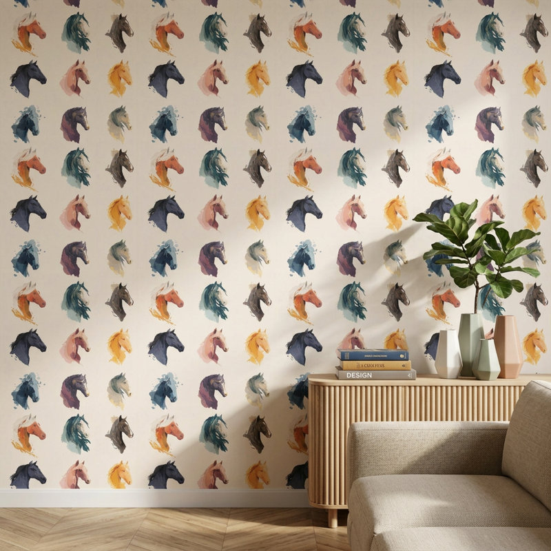 Papier peint double cheval, Peler et coller