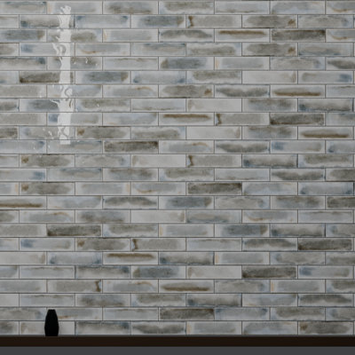 Calypso Grey 2.5 in. x 10 in. Handmade Look Glossy Porcelain Subway Wall Tile (5.38 Sq. Ft. / Case)