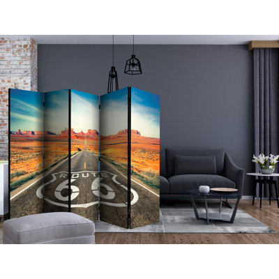 89 " W x 68 " H 5 - Panel Solid Wood Folding Room Divider