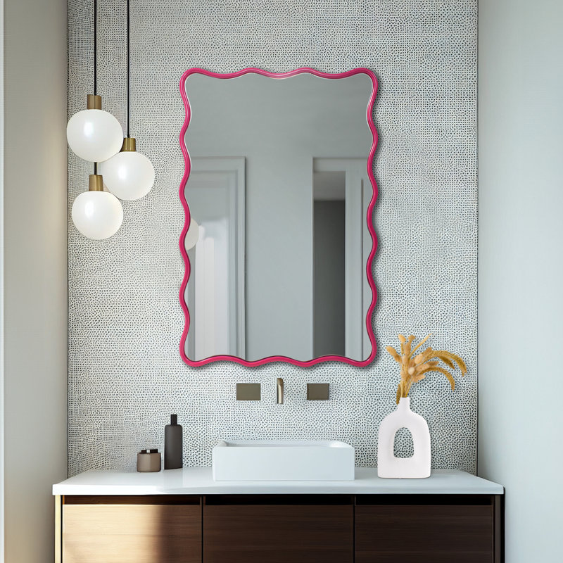 Angelo Rectangle Mirror, Hot Pink