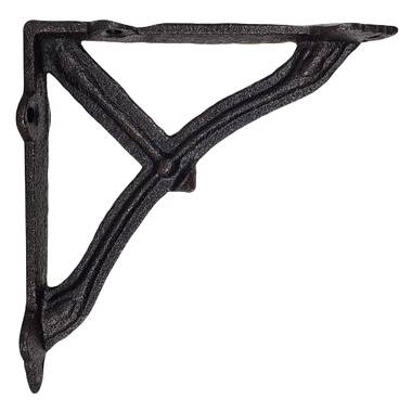 RCH Hardware 7902BLK Fancy Decorative Cast Iron Shelf Bracket Matching Screws Included Black