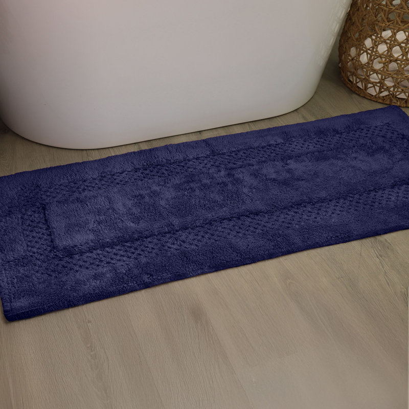 Tapis pour salle de bain 100% coton Classy Bathmat, l 21 po x L 54 po, Marine