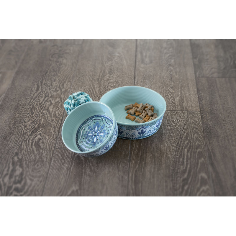 Bol pour animal de compagnie en mélamine Gibraltar - grand - 8 tasses - bleu sarcelle