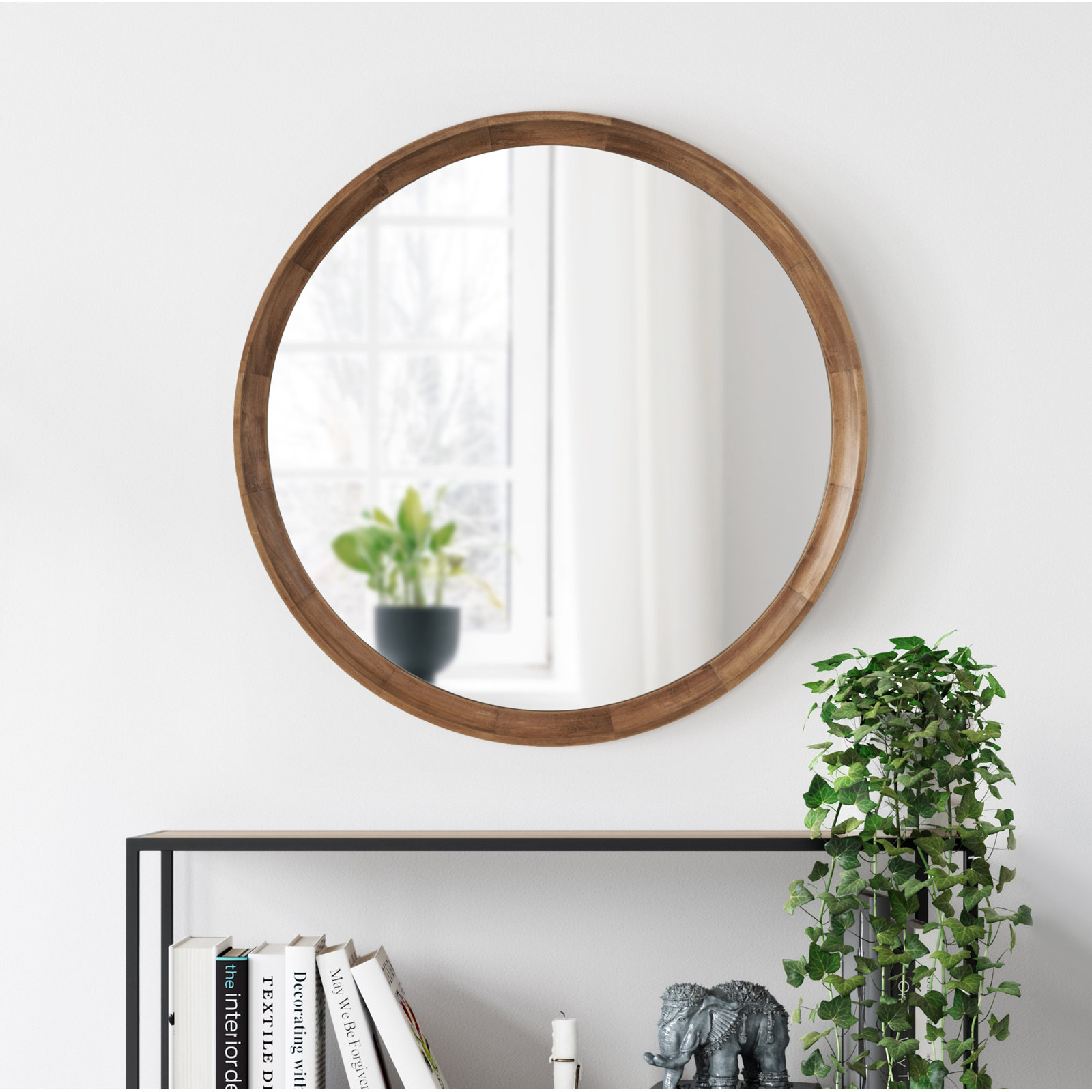 Zoie Accent Mirror, 30" x 30", Rustic Brown