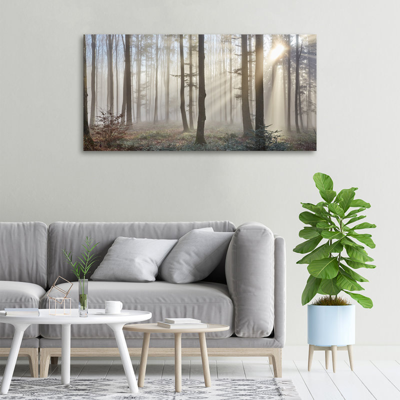 Fog In The Forest - Print, 50cm H x 100cm W x 2cm D, Canvas