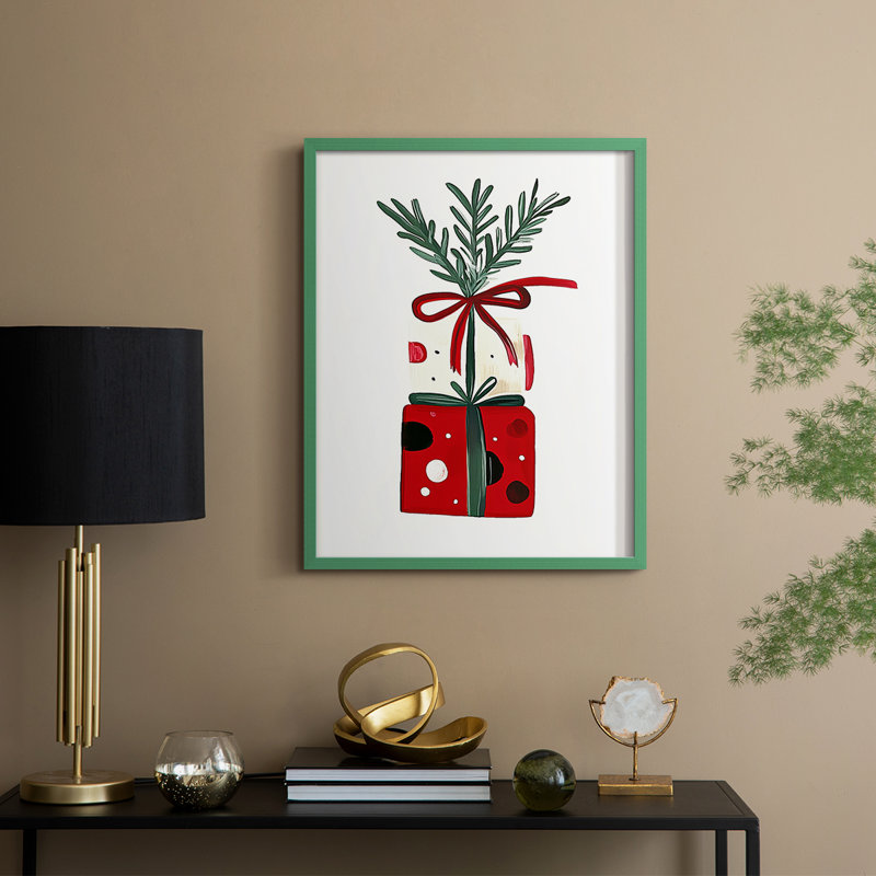 «Christmas Holiday Art» DCCCLxx, reproduction d'art encadrée - bois massif, H 11 po x l 9 po, Vert