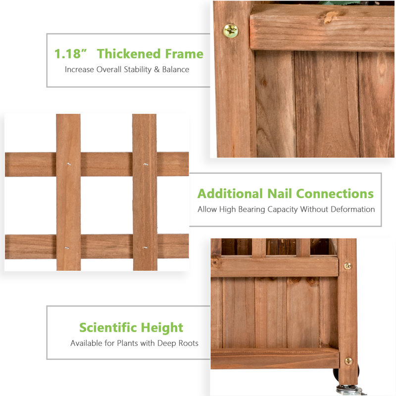 Bardot Wood Planter Box with Trellis, 2