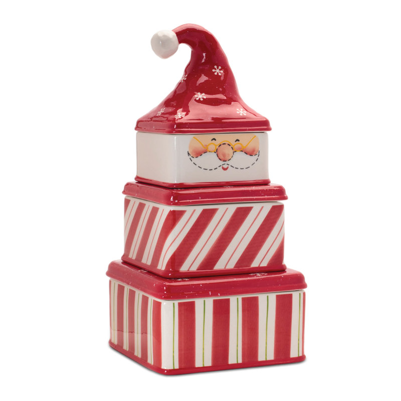 Personnage de père Noël empilable en céramique