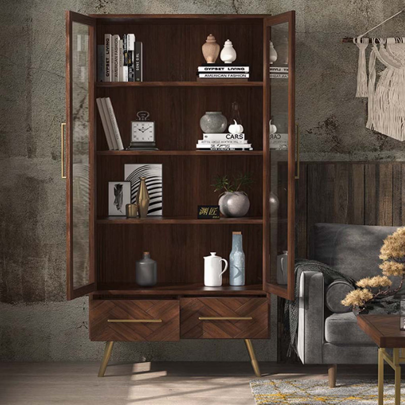 Simple bookcase with glass doors