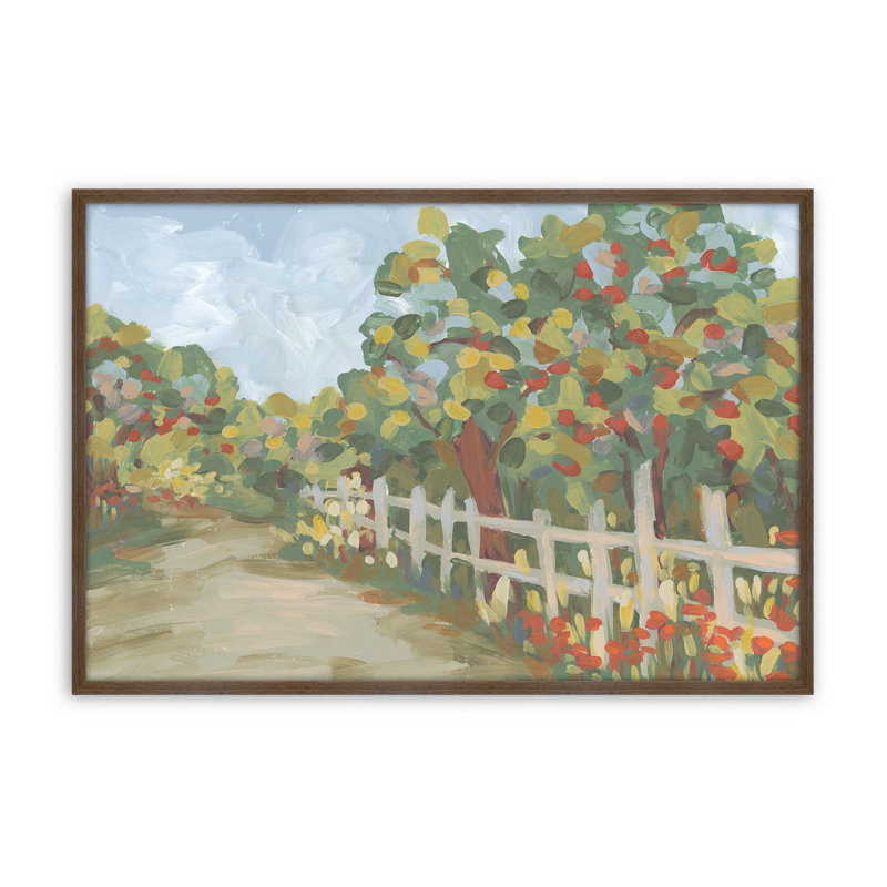«Orchard Walk II» par June Erica Vess, reproduction d'art, H 32 po x l 48 po, Impression sur cadre ouvert sans papier mat