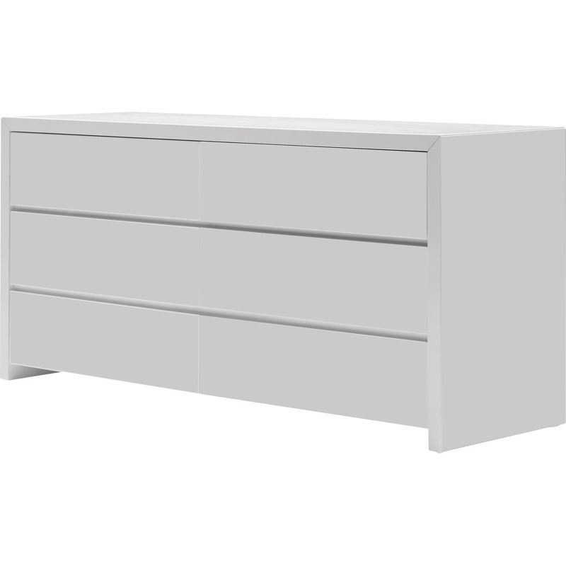 Blanche 67'' W 6 - Drawer Dresser, High Gloss White