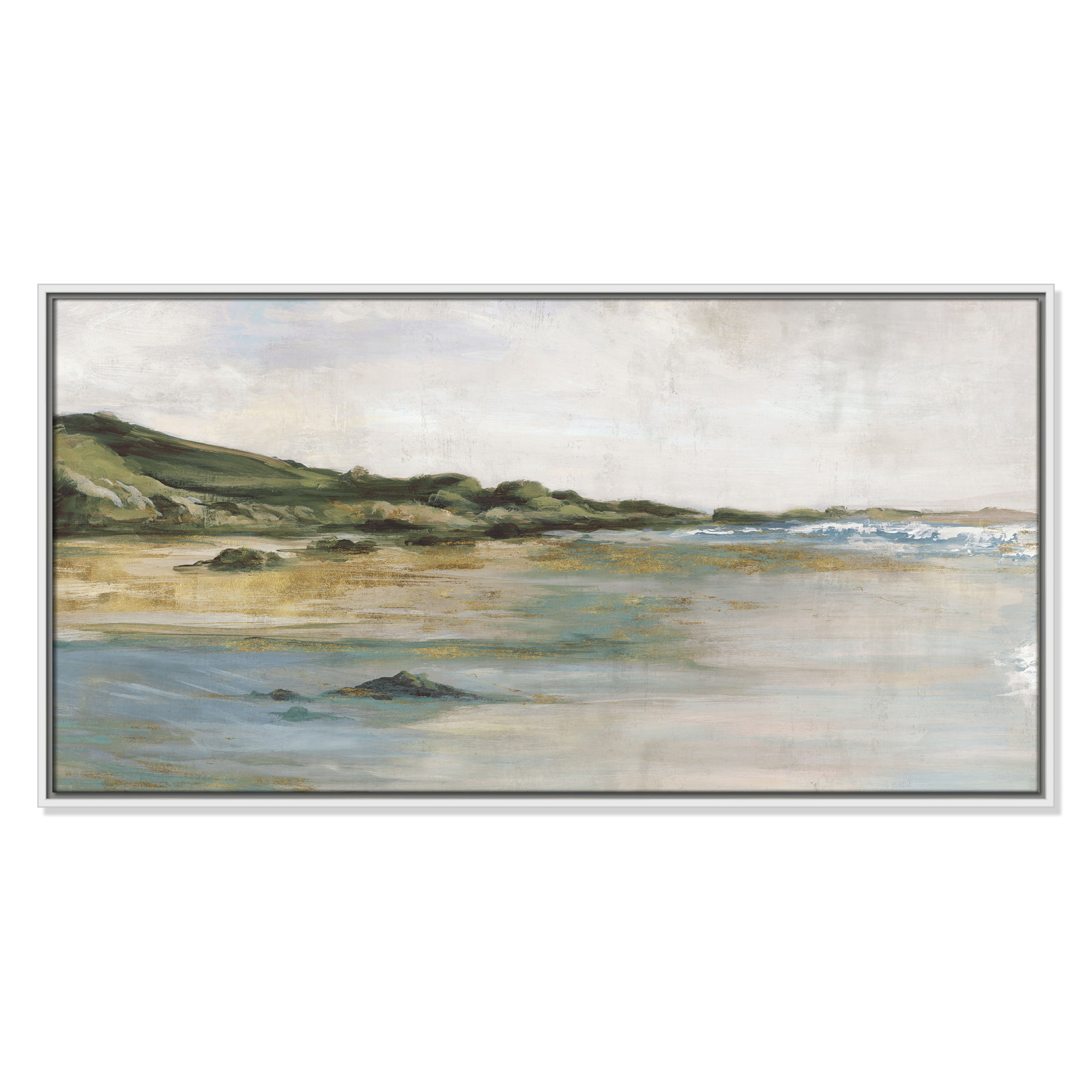 Cordoba "Tide's Edge" Print, 21.5" H x 41.5" W, White