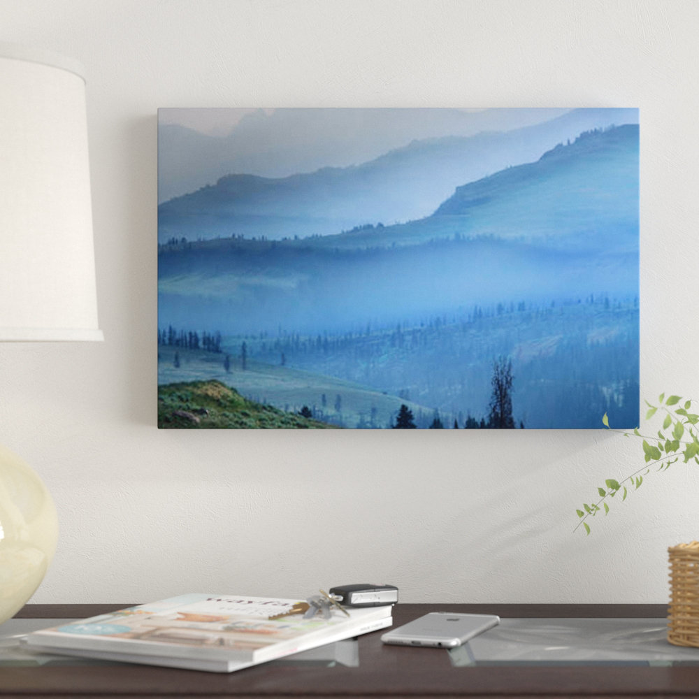 'Mist Over Absaroka Range, Yellowstone National Park, Wyoming' Photographic Print on Canvas East Urban Home 