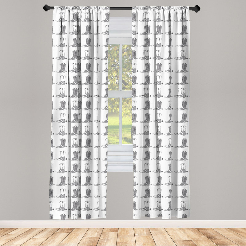 Western Simplistic Continuous Polka Semi-Sheer Rod Pocket Sliding Panels, 28" x 63"