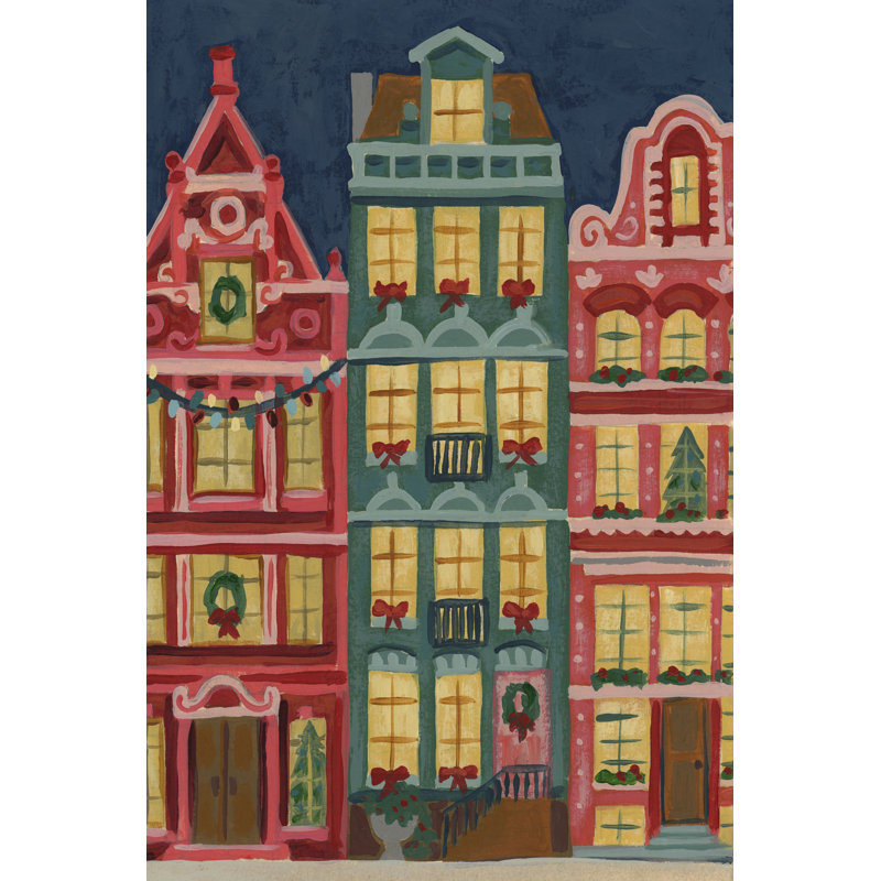 Tayson Holiday Houses II by June Erica Vess - Wrapped Canvas Print, 46 cm H x 30 cm W