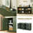 59-inch Modern Wavy Sideboard, Curved Contour Design Storage Cabinet, 4-door Cabinet With Storage Function, Suitable For Kitchen/bedroom/living Room, Green, 59.0"l X 15.7"w X 27.7"h-2078121665