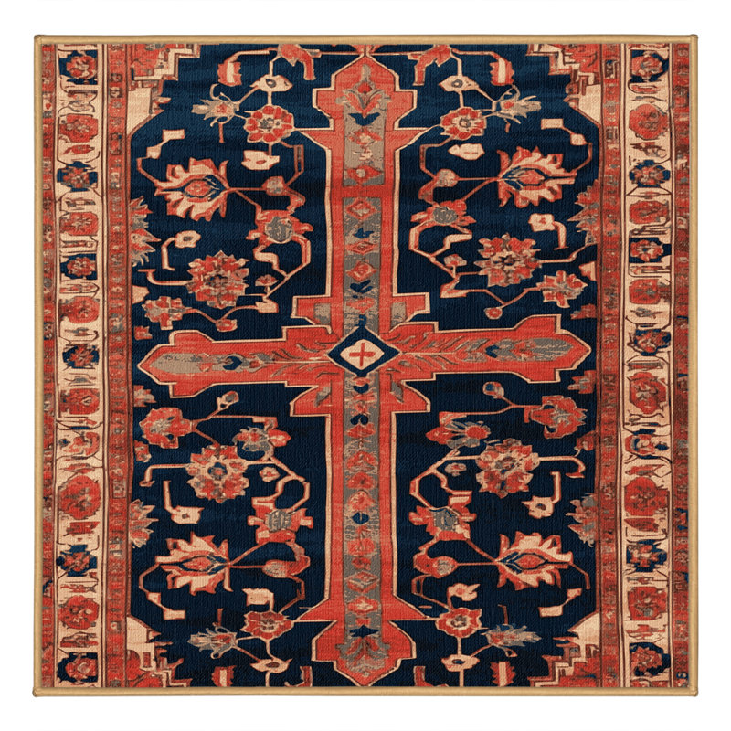 Machine Washable Persian Brown Area Rug, Square 4'