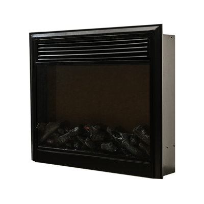 Acrylic Mirror Fireplace Cabinet, Realistic Flame With 2 Colors, Speed Levels, Smart Led Touch Screen, Enhances Atmosphere In Various Settings, American Design, Black , 26.6 Depth, 6.6 Width, 23.16