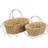 Handwoven Wicker Basket Set with Folding Handles (Set of 2)